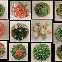  Succulents spring theme cupcakes .