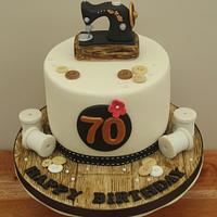 Sewing Themed 70th Birthday Cake