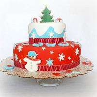 Christmas Winter Wonderland Cake