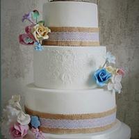 English Country Garden Wedding cake