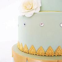 Swarovski Mint Wedding Cake