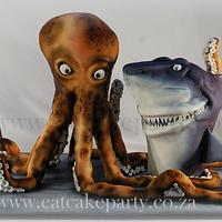 Octopus and Shark