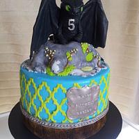 How to train your dragon cake - Toothless 