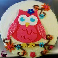 Retro Owl Birthday Cake