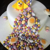 Easter Cake with Fondant Chicks