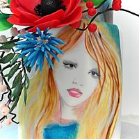 Hand painted flower lady