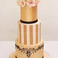 Golden Beauty Wedding Cake