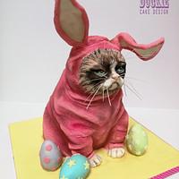 Grumpy Easter Cat