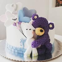 Purple bear cake 😊