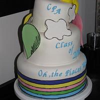 Oh the Places You'll Go Graduation cake