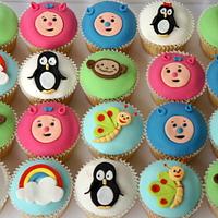 Baby TV theme and matching cupcakes