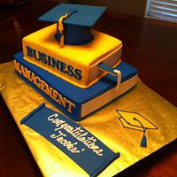 Stacked Books Graduation Cake