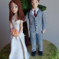 Hand painted wedding cake