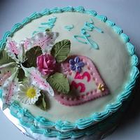 Stargazer lilly Anniversary Cake