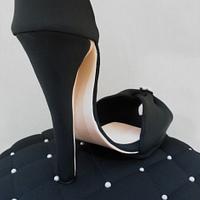 Heeled shoes modeling without mold.