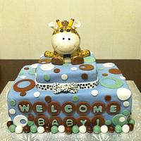 Giraffe Baby Shower Cake