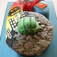 Number 6 Super hero cake
