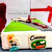 Spicejet Airlines themed Cake