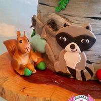 Woodland Animals Baby Shower cake