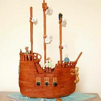Pirate ship birthday cake