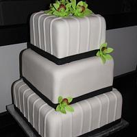 Apple Green Orchid Wedding Cake