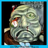 Zombie Head Birthday Cake 