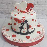 L'amour anniversary cake
