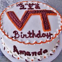 Virginia Tech buttercream birthday cake