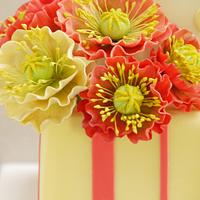 Jennifer Coral Poppy Wedding Cake