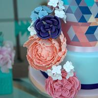 Geometric Love Wedding cake - Mericakes