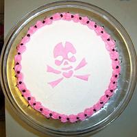 Pink skull cake