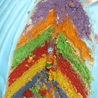 Rainbow gumball machine cake