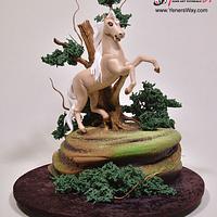 Prancing Horse in the Woods Cake