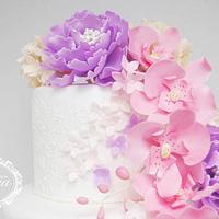 Wedding cake whit flowers