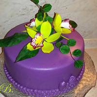 Cimbidium orchid cake