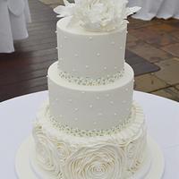 Ruffles and Peony wedding cake