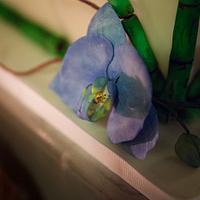 Blue Moth Orchid Wedding Cake