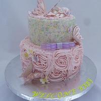 Butterfly Baby Shower Cake