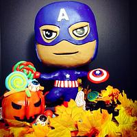 Halloween Captain America Chibi Cake 
