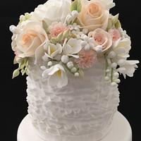 Spring floral wedding cake