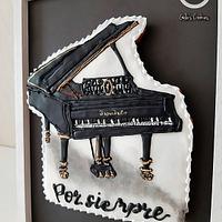 Piano cookie with frame