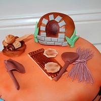 Bread oven cake for 75th birthday