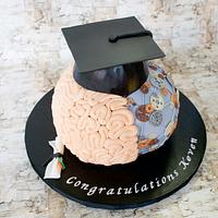 Brain Graduation Cake