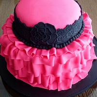 Pink and black Cake