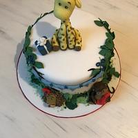 Jungle 1st birthday cake