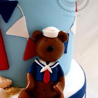 NAUTICAL BEAR FIRST BIRTHDAY CAKE