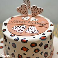 Handpainted Leopard Print Cake