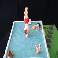 Pool party cake