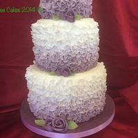 Rose and Ruffle Wedding Cake