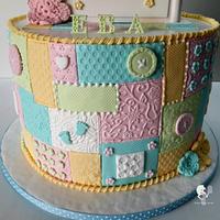Baby Girl Patchwork cake
